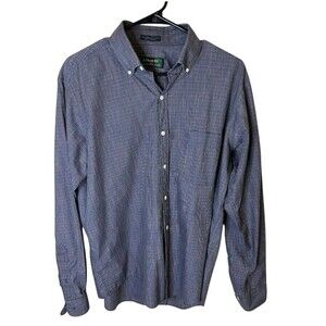 Alexander Julian Colours Mens Dress Shirt Large Blue Plaid Button Up Vintage